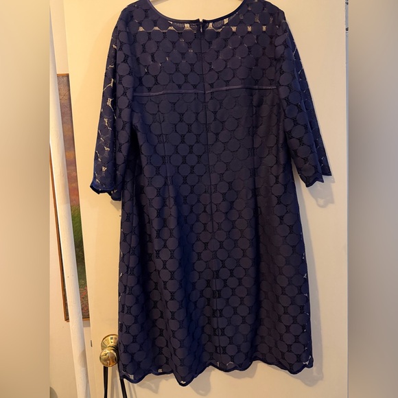 Adrianna Papell size 18w Navy Blue Long Sleeve Dress - Picture 2 of 4